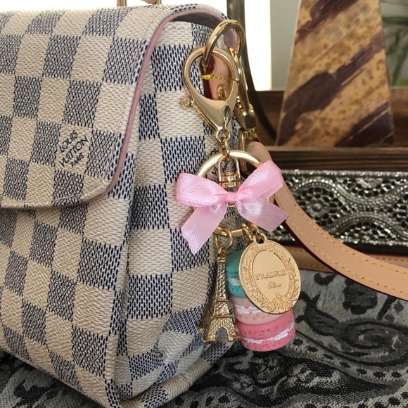 Macaron Purple Yellow Keychain #802 - Picture 7 of 11